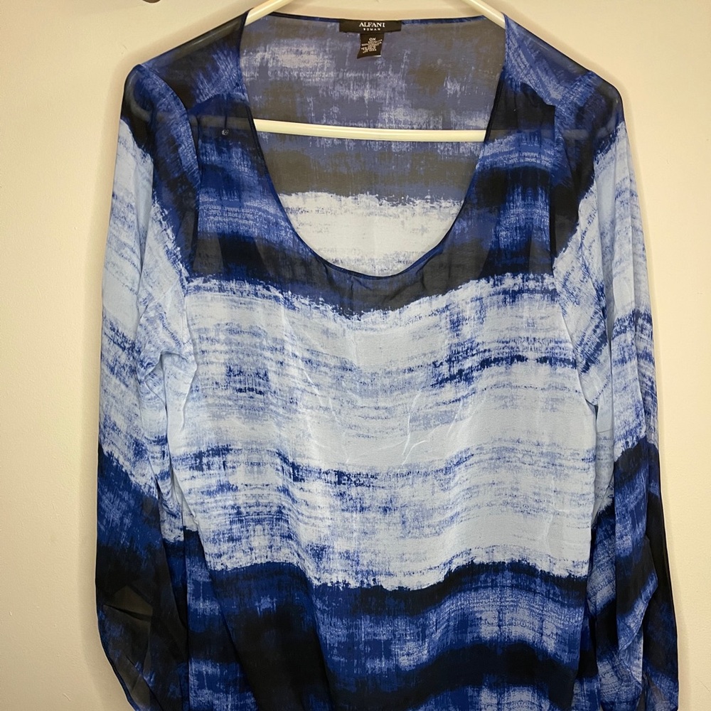 Alfani - Printed Angel-Sleeve Top - Plus Size - 0X